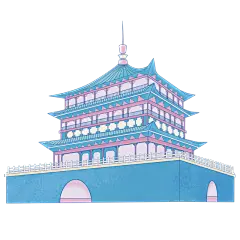 中国风-传统建筑元素插画7