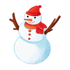 卡通感二十四节气雪人元素贴纸