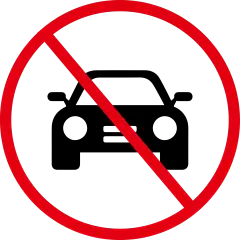 图标系列扁平风黑红机动车禁止停车图标元素