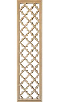 中国风系列中国风写实经典花纹对称屏风元素