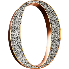 常规艺术字系列3d梦幻感镶钻金边数字0艺术字元素