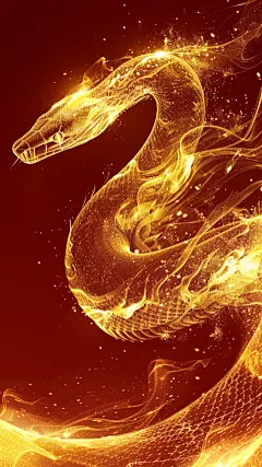 蛇年春节粒子光效蛇纹背景图片