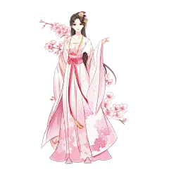 中国风贴纸-人物插画