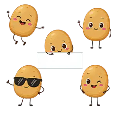 常规内容-果蔬系列可爱拟人土豆马铃薯插画元素