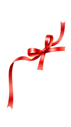 装饰系列拟物风红色蝴蝶结丝带元素