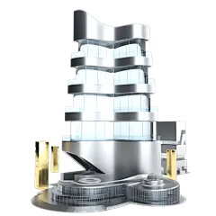 C4D银色金属质感地产建筑元素7