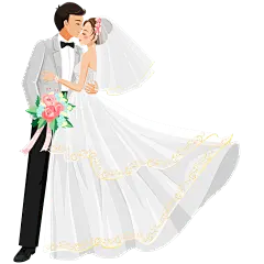 手绘-婚礼亲吻元素贴纸-亲吻