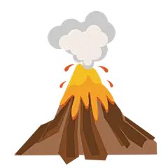 卡通感自然元素火山贴纸