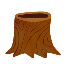 手绘风-植物元素贴纸-树桩