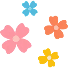 植物系列插画风可爱多个小花装饰元素