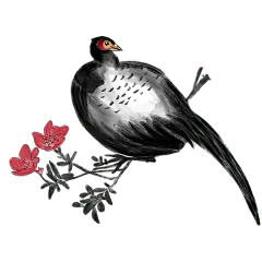 中国风动物贴纸-鸟