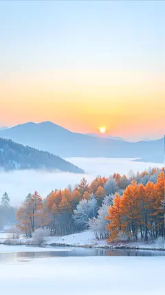 霜降实景感树林白雾背景