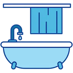 扁平-节约用水元素贴纸-浴缸