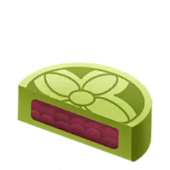 中秋节主题元素插画贴纸-月饼半