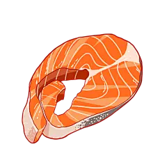 手绘-肉类元素-鱼肉
