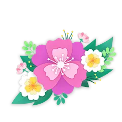 紫色花朵手绘插画