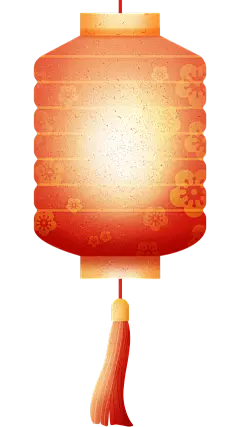 中国风方形中式风光感灯笼元素