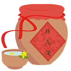 中秋节中国风插画-桂花酒