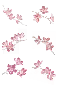 植物通用粉色樱花3D花朵元素素材