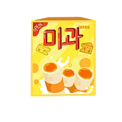 手绘-韩式零食粗线条贴纸-薯片