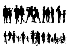 通用插画人物剪影风元素贴纸素材