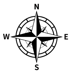 常规内容-图标系列扁平风黑色指南针图标元素