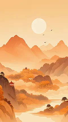 中国风通用国风山水背景