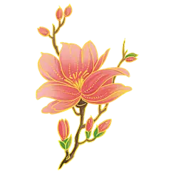 中国风-国潮植物元素贴纸