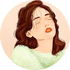 手绘风人物插画-女生头像