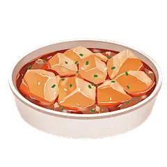 手绘肌理年夜饭菜品贴纸-麻婆豆腐