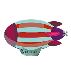 手绘-交通工具贴纸SVG-飞艇