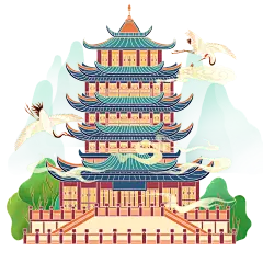 金边国潮风-城市建筑地标主题