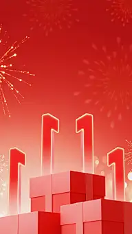 双十一光感粒子烟花金属数字展台背景