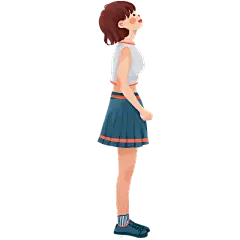 身穿运动短裤的女孩