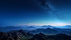 夜空山峰自然风景