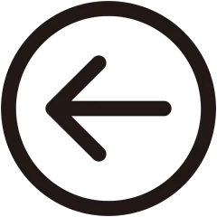 常规内容-图标系列黑色线条圆圈+内部向左箭头图标元素