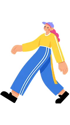 人物系列插画风多巴胺配色活力跑步青年元素