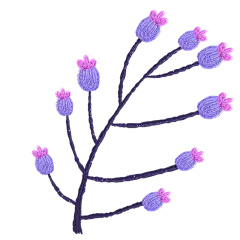油画棒风植物装饰贴纸