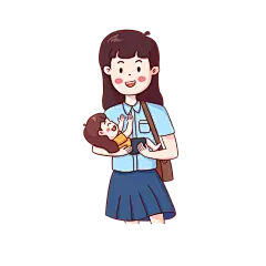 卡通感母亲节母女元素贴纸