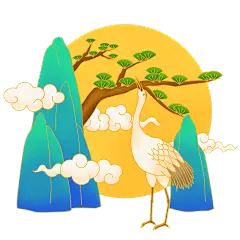 手绘国潮重阳节元素5
