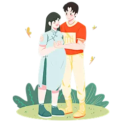 野外郊游散心的夫妻
