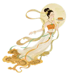 中秋节鎏金国风嫦娥月亮元素
