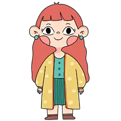 可爱风人物插画元素素材