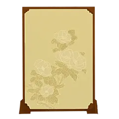 高质量人物插画--屏风