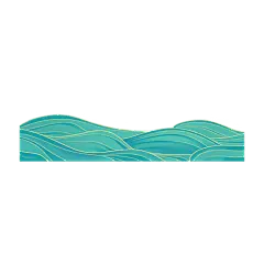 中国风国庆节海浪元素贴纸