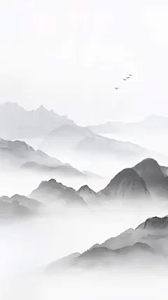 中国风通用墨色古风山水背景场景图片素材