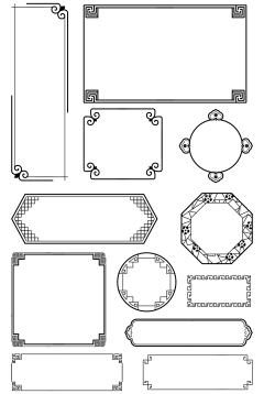中国风通用黑色中式简约边框元素素材组合合集