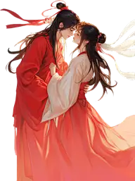 七夕情人节牛国潮3d郎织女情侣人物通用元素素材