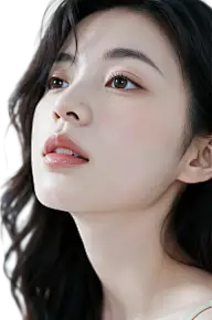 人物系列清透感卷发美女侧脸特写元素