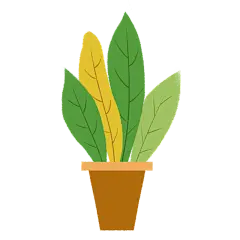 手绘盆栽绿植贴纸元素